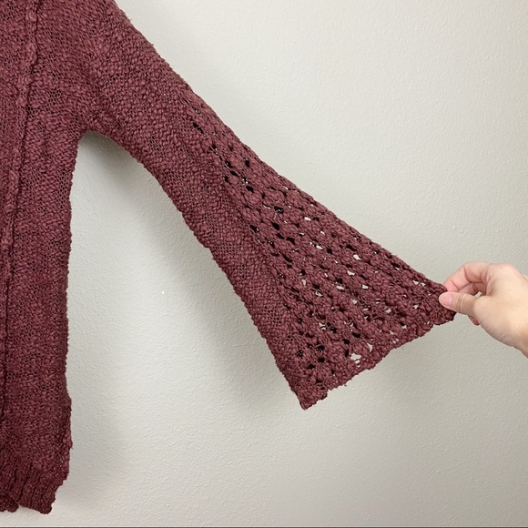 Free People Pretty Pointelle Vee Sweater - Picture 10 of 14